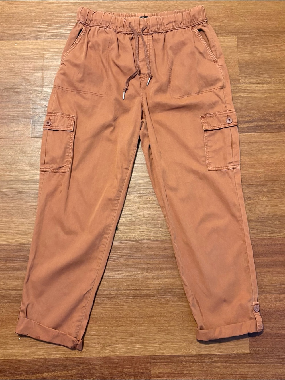 Women's Ankle Cargo Pants in Rust - Brand: